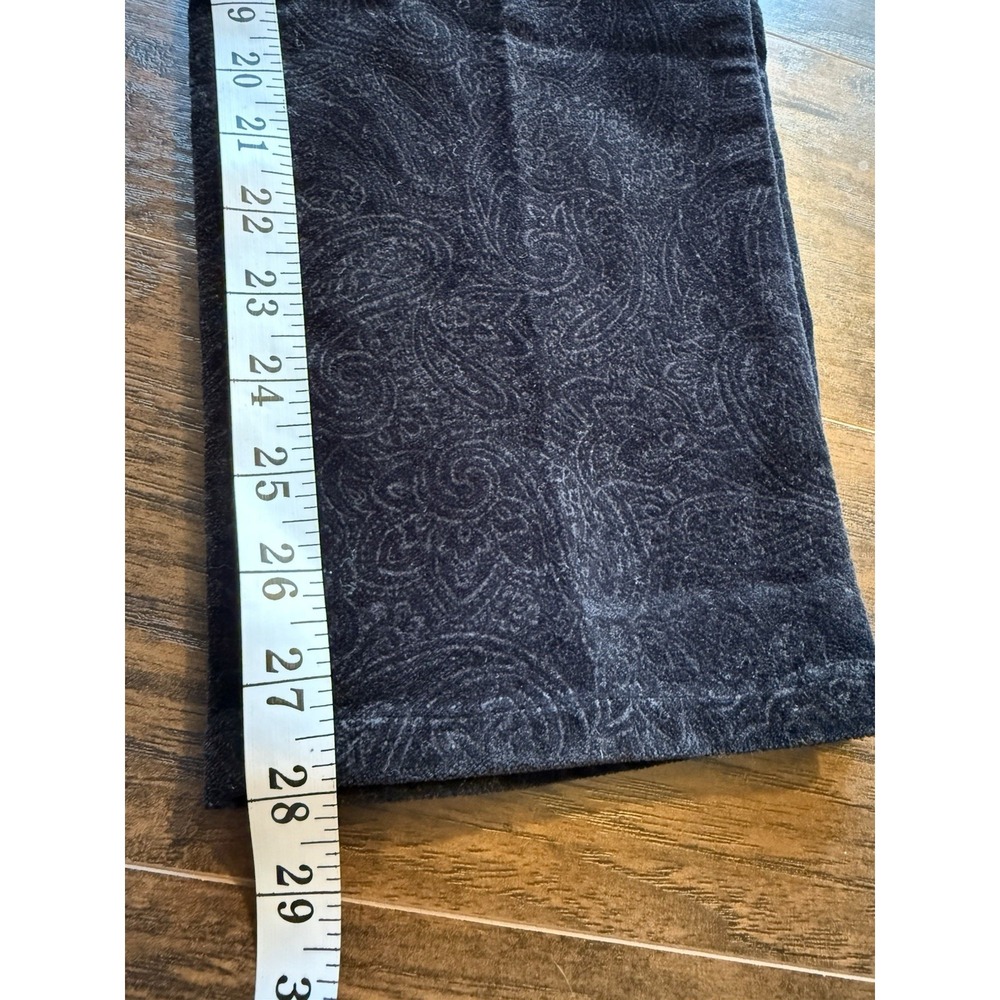 Lauren Ralph Lauren Velvet Paisley Pants Black Petite 8P Luxe Luxury Designer - Picture 9 of 9